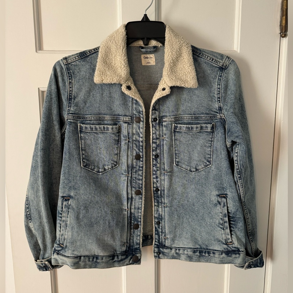 Gap Denim Jacket with Sherpa Collar